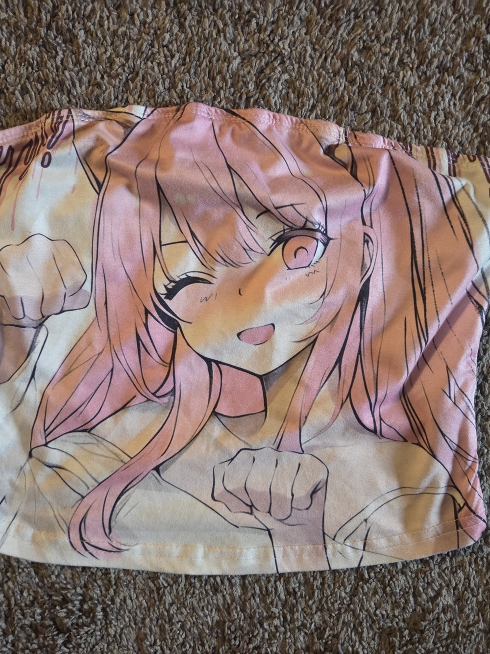 Pink Anime Graphic Tube Top